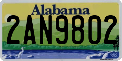 AL license plate 2AN9802