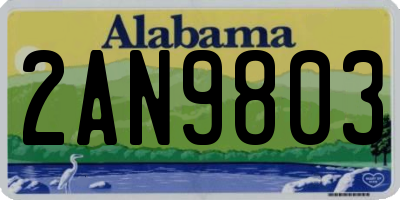 AL license plate 2AN9803