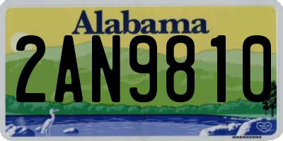 AL license plate 2AN9810