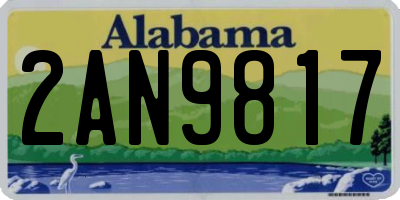 AL license plate 2AN9817