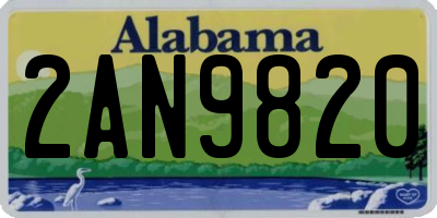 AL license plate 2AN9820