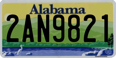 AL license plate 2AN9821