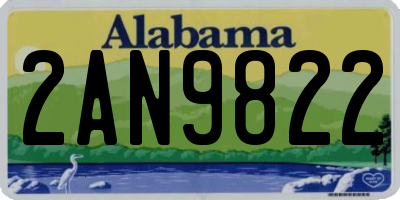 AL license plate 2AN9822