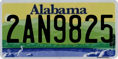AL license plate 2AN9825