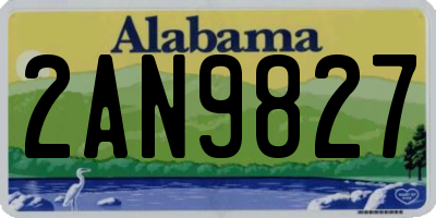 AL license plate 2AN9827