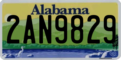 AL license plate 2AN9829