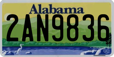 AL license plate 2AN9836