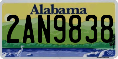AL license plate 2AN9838