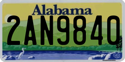 AL license plate 2AN9840