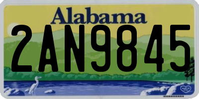AL license plate 2AN9845