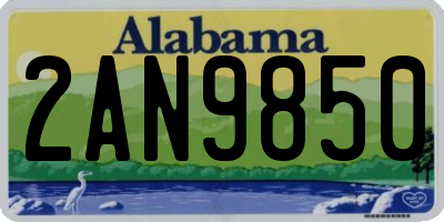 AL license plate 2AN9850