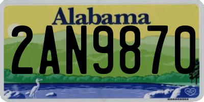 AL license plate 2AN9870