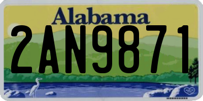 AL license plate 2AN9871