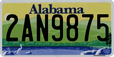 AL license plate 2AN9875