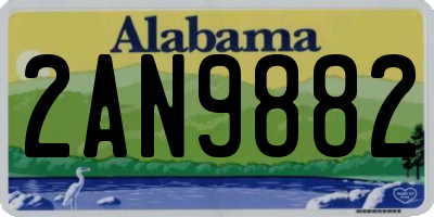 AL license plate 2AN9882