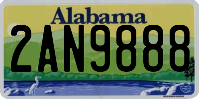 AL license plate 2AN9888