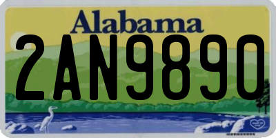 AL license plate 2AN9890
