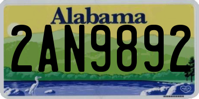 AL license plate 2AN9892
