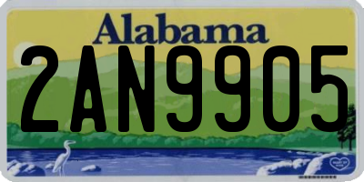 AL license plate 2AN9905