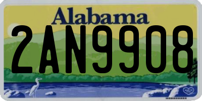 AL license plate 2AN9908