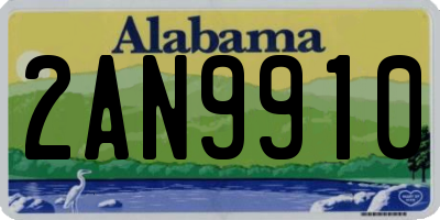 AL license plate 2AN9910