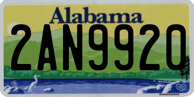 AL license plate 2AN9920
