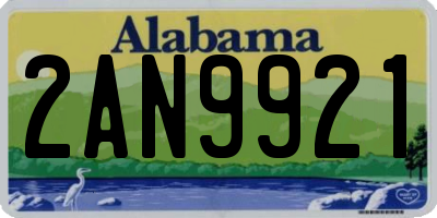 AL license plate 2AN9921