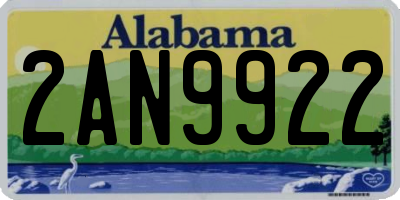 AL license plate 2AN9922