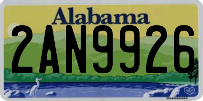 AL license plate 2AN9926
