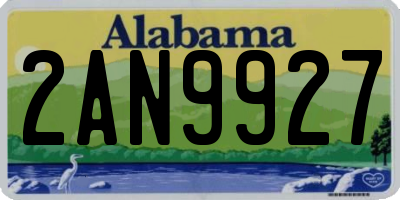 AL license plate 2AN9927