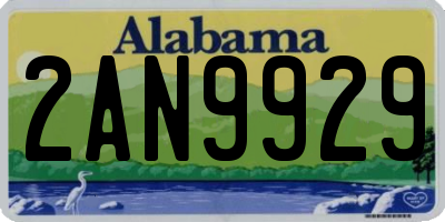 AL license plate 2AN9929