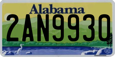 AL license plate 2AN9930
