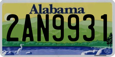 AL license plate 2AN9931