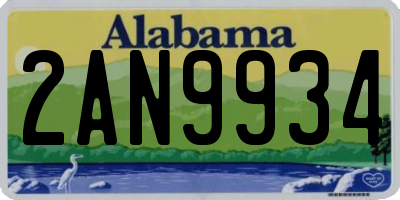 AL license plate 2AN9934