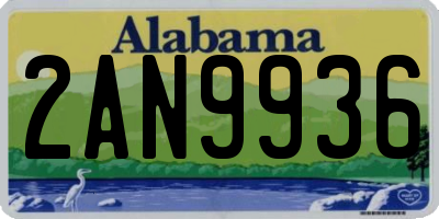 AL license plate 2AN9936