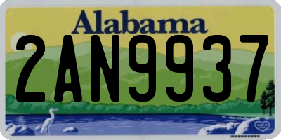 AL license plate 2AN9937