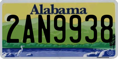 AL license plate 2AN9938