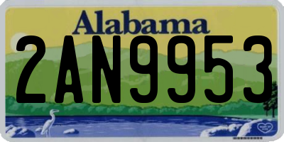 AL license plate 2AN9953