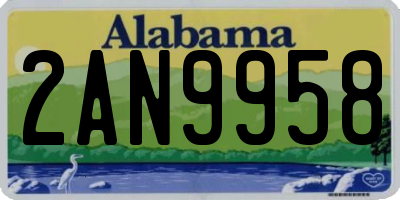 AL license plate 2AN9958