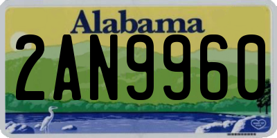 AL license plate 2AN9960
