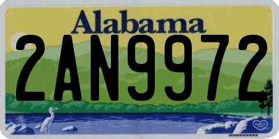 AL license plate 2AN9972