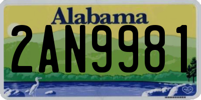 AL license plate 2AN9981