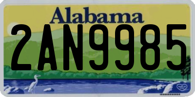 AL license plate 2AN9985