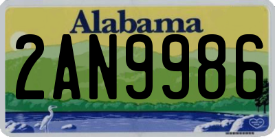 AL license plate 2AN9986
