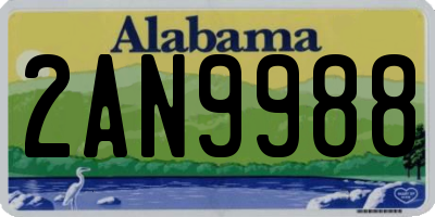 AL license plate 2AN9988