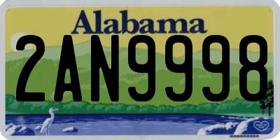 AL license plate 2AN9998
