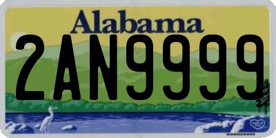 AL license plate 2AN9999
