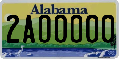 AL license plate 2AO0000