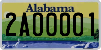 AL license plate 2AO0001