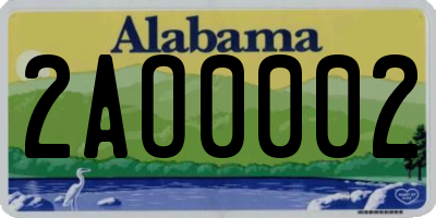AL license plate 2AO0002